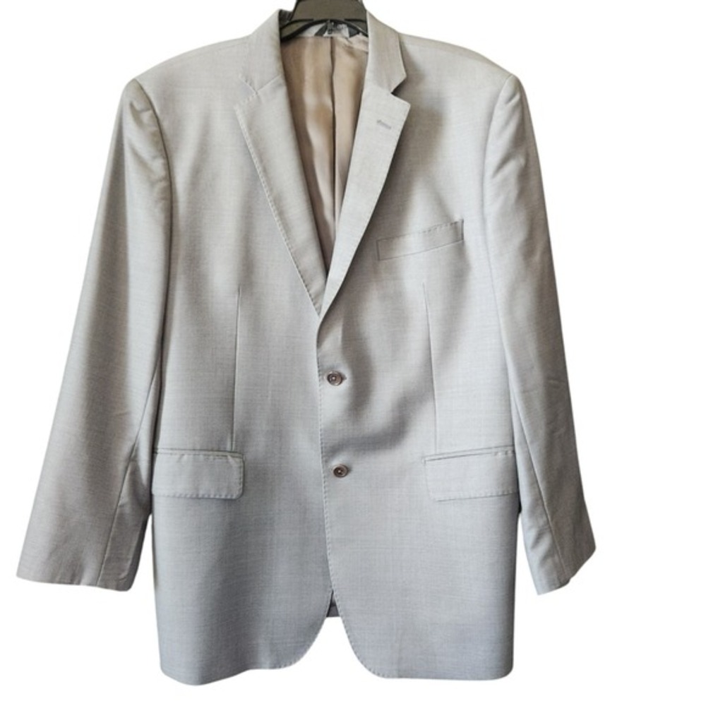 Ermenegildo Zegna Mens 44R Wool Blazer Gray Italy Saks Fifth Avenue Slim Fit